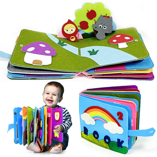 Montessori Baby Busy Board 3D Sensory Cloth Book for Toddlers