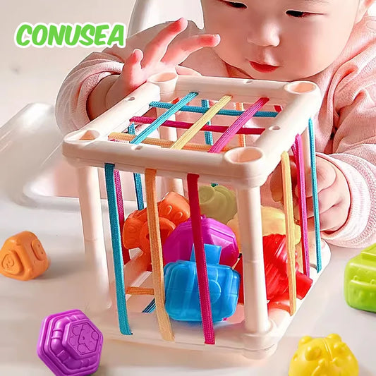 Colorful Montessori Baby Blocks Sorting Game for Infants